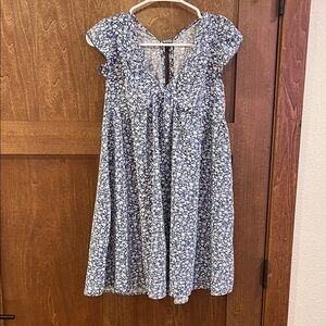 SHEIN Blue Floral Mini Dress